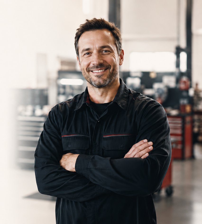 Un technicien souriant dans un atelier du réseau