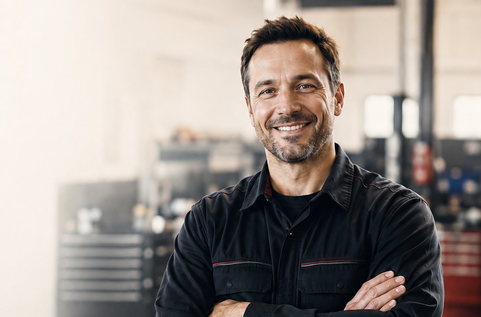 Un technicien souriant dans un atelier du réseau