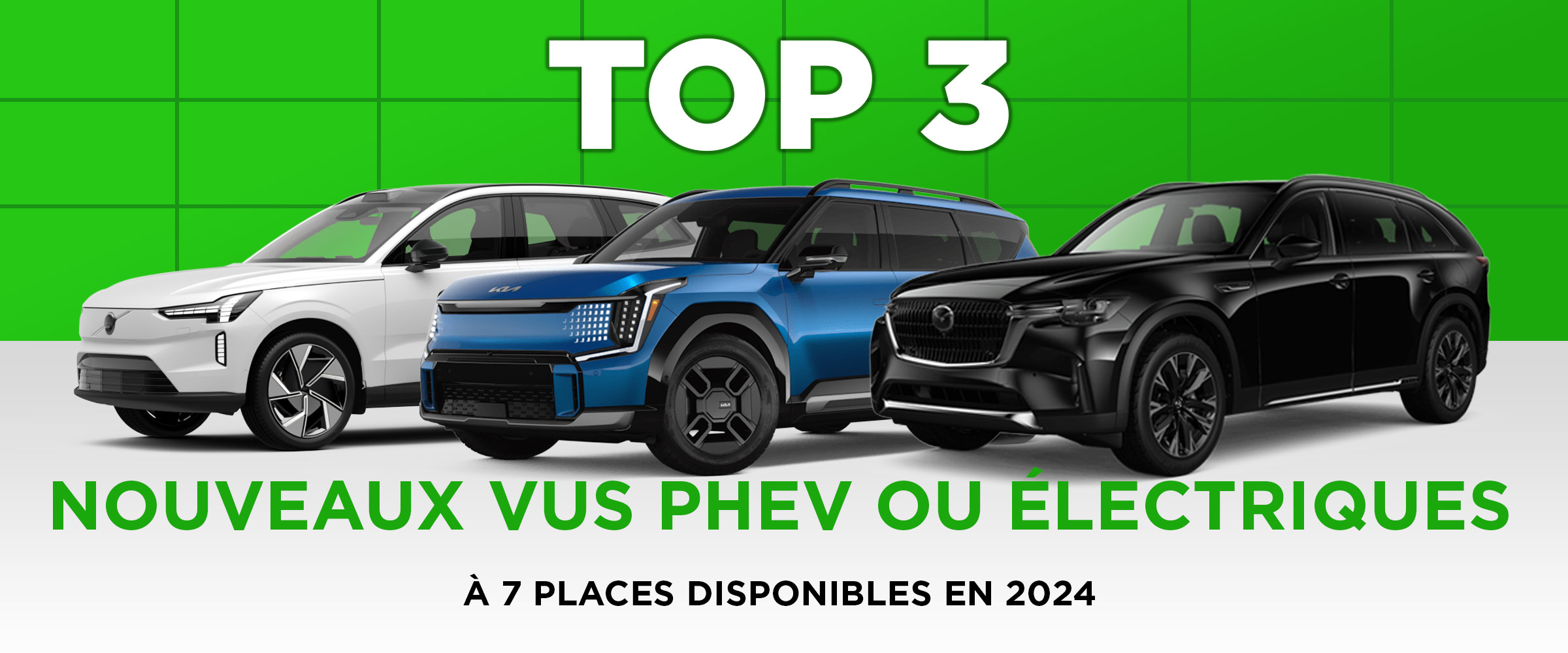 Read more about the article 3 nouveaux VUS PHEV ou électriques à 7 places disponibles en 2024