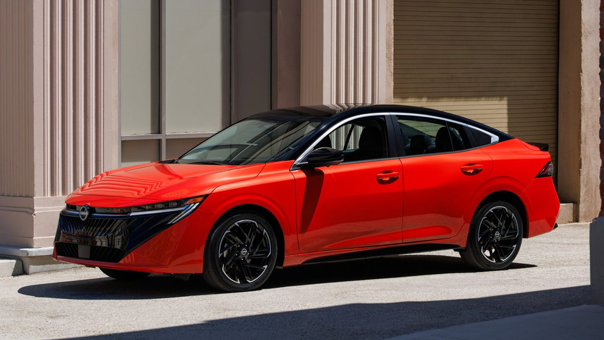 Nissan Sentra 2026 rouge vue de côté